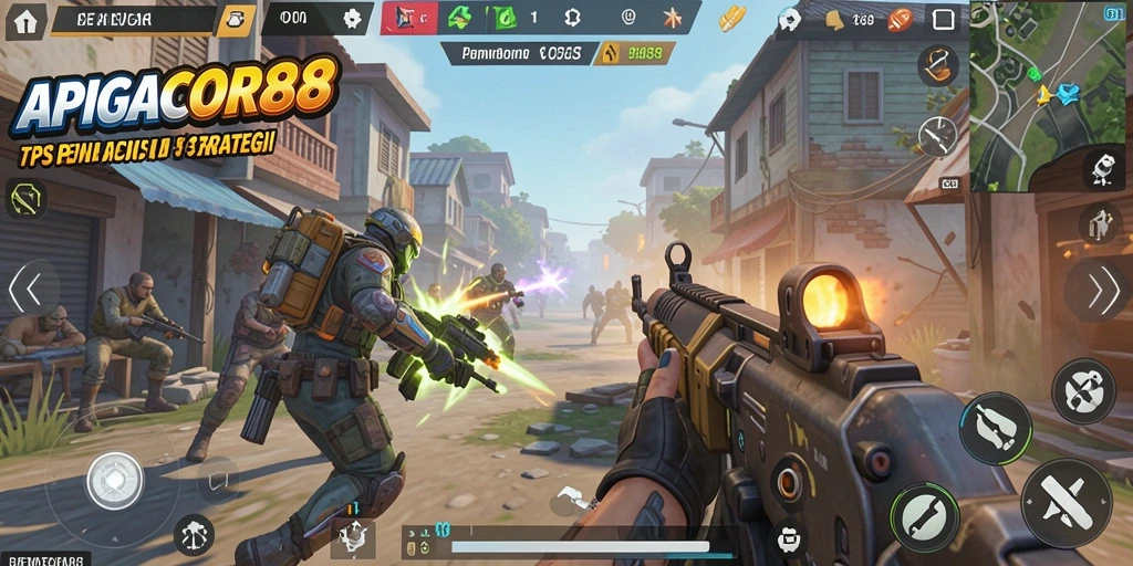 Screenshot gameplay APIGACOR88 yang menampilkan aksi pertempuran intens.