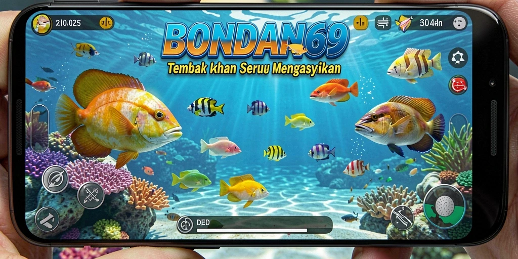 Tampilan aksi menembak ikan yang seru di BONDAN69.