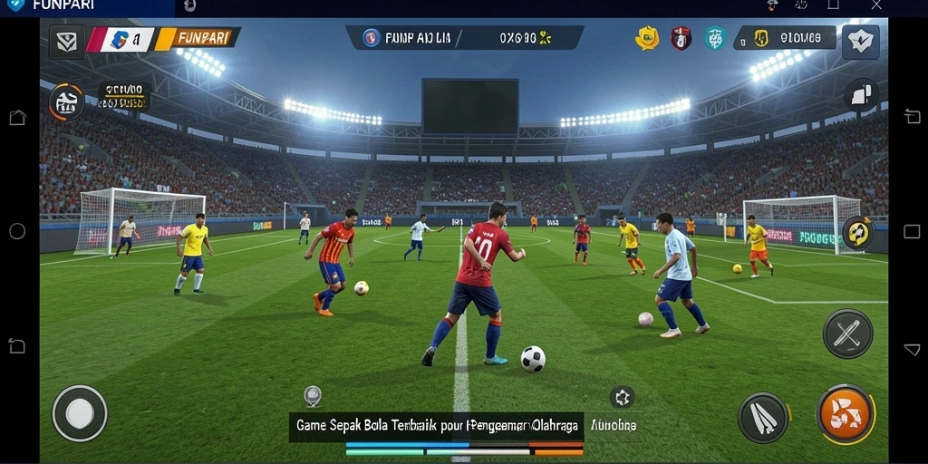 Tampilan utama FUNPARI dengan aksi sepak bola yang mendebarkan.
