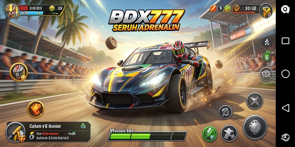 Screenshot IDX777 menampilkan para pembalap bersaing di lintasan balap yang mendebarkan.