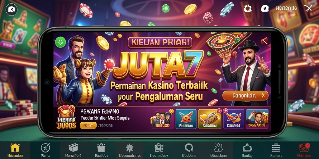 Tampilan utama JUTA7 menampilkan permainan Kasino yang seru dan interaktif.