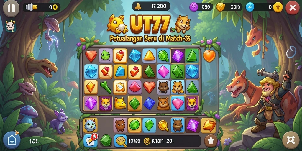Tampilan gameplay UT77 yang seru dan penuh warna.